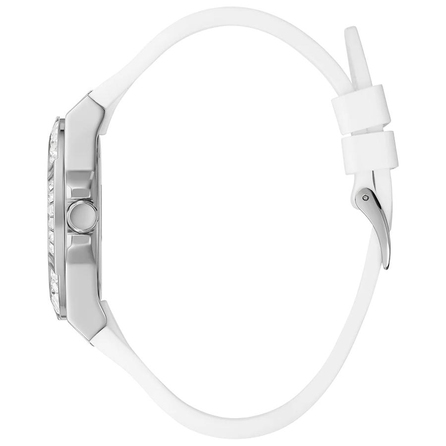 Guess Orologio da Donna al Quarzo Bianco a Tre Lancette con Cinturino in Silicone - GW0118L3