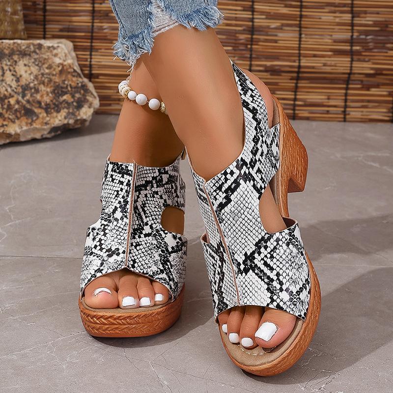 Lucyever Geflochtene High Heels Sandalen Damen 2024 Sommer PU Leder Plateau Gladiatorschuhe Frau Knöchelschnalle Dicker Absatz Sandalen