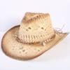 Popular European and American Classic Hollow Western Cowboy Hat Men's and Women's Fashion Vacation Breathable Sunshade Straw Hat