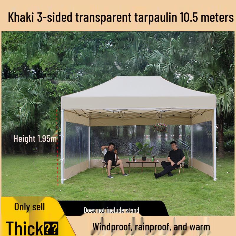 Transparent Tent Side Panel: Windproof & Waterproof Outdoor Canopy Enclosure with Thick Fabric and Durable Edging