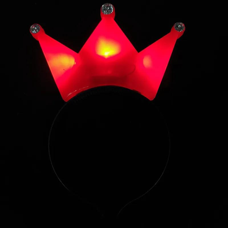 11pcs Customized LED Crown Headbands Light Up Crown Headbands Tiara Glitter Hairbands Wedding Party Supplies Party Favors