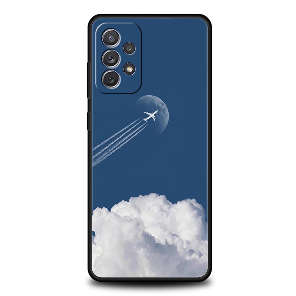 Phone Case For Samsung A15 A13 A35 A55 A51 A71 A41 A31 A21S A03S A05 A17 A23 A25 A33 A53 A73 5G A07 4G Cover Airplane Pattern
