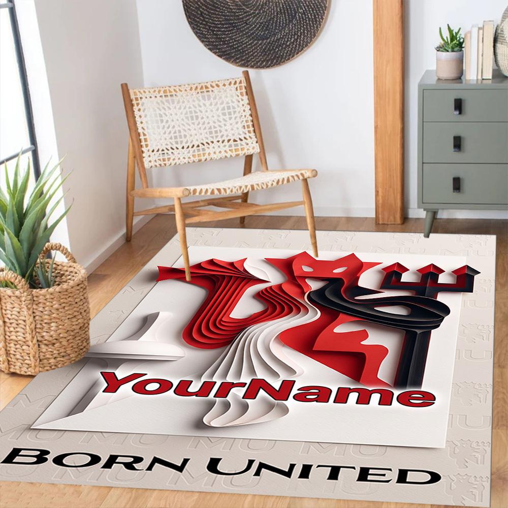 Manchester Personalized Text Area Rug Design for Foyer Kitchen Living Rooms Decorate room Anti-slip Rug Anime Office Decor Spiritual Gift
