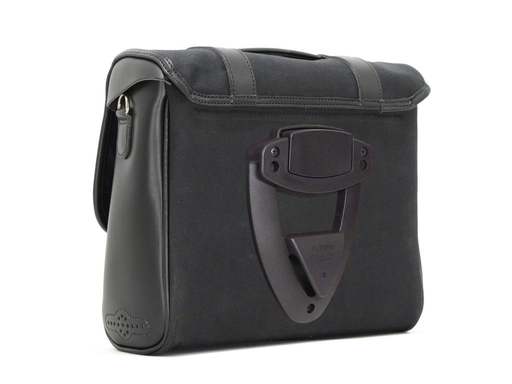 LONGRIDE Heritage Saddlebag with Flap Top Black Click-On (12L) (HQR131WBLA)