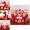 Pony Year Mascot Plush Toy With Soft Short Pile For Chinese New Year Gift