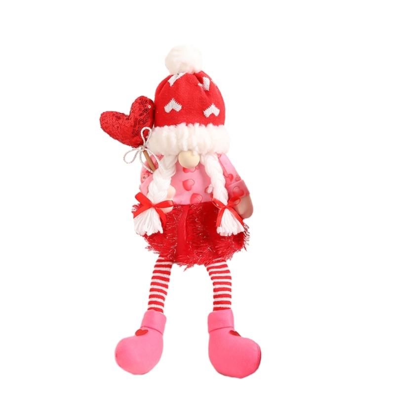 

Mini Valentine s Day Faceless Doll Handmade Plush Gnomes Ornament Valentine s Day Decorative Gnomes for Holiday Decor 1