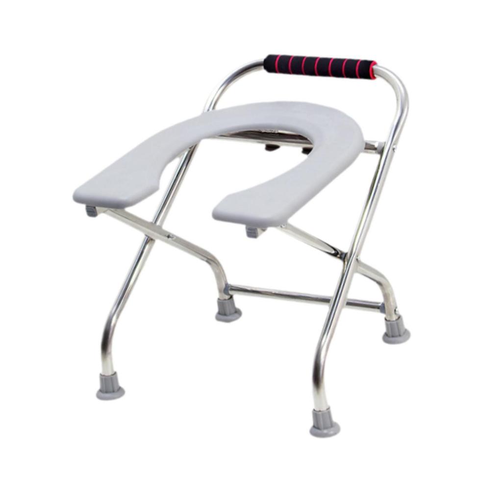 Foldable Toilet Seat Strong Bearing Capacity Bedside Commode Elderly Adults