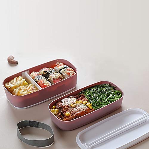 Microwaveable 2-Layer Lunch Box with Compartments, Leakproof Bento Box, Insulated Food Container, Pink