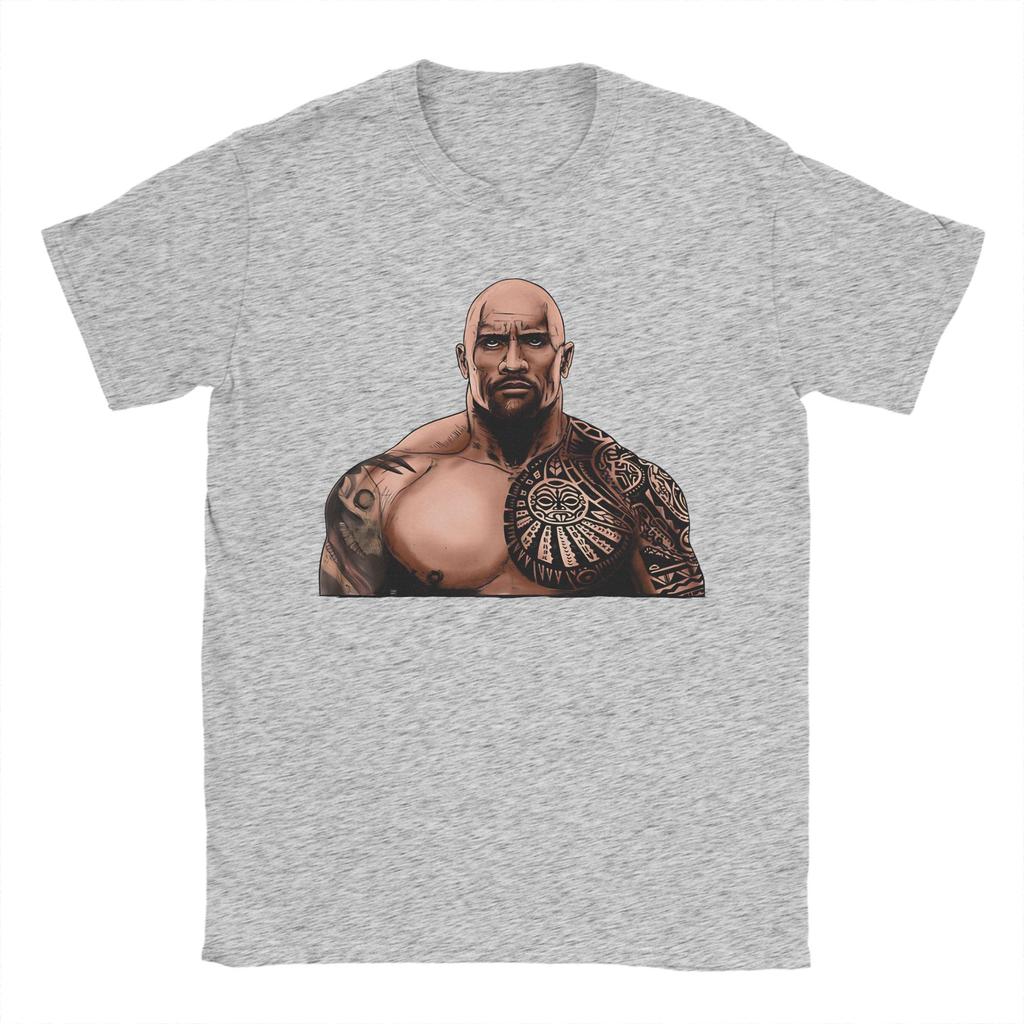 Harajuku Tshirt Dwayne Johnson Tattoo Bull Pure Cotton Tshirts Tee Shirt For Unisex Summer Y2k Fun Casual Short Sleeve Top Tees