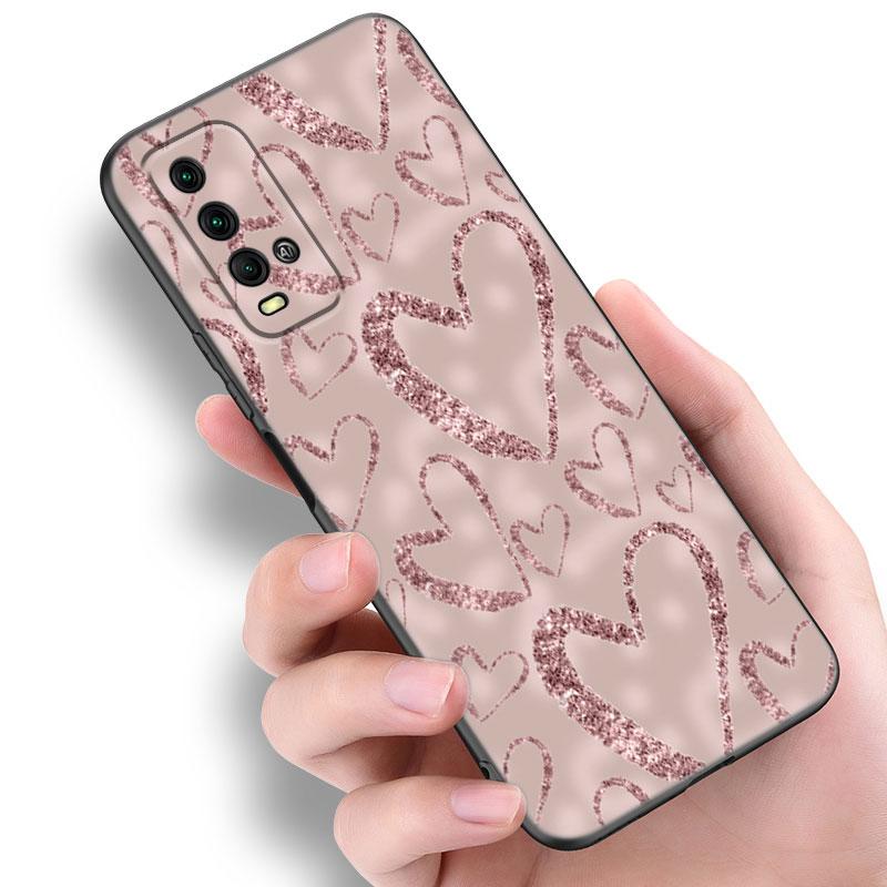 Beautiful Rose Bling Picture Phone Case For Xiaomi Redmi Note 5 6 9T K20 K40 K50 Pro 7A 8A 9A 9C 9i 10A 10C A1 S2 Black Cover