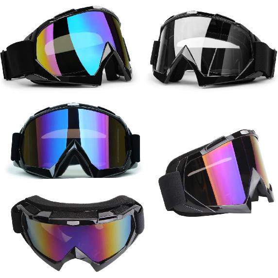 ATV Dirt Bike 2-Pack Motorcycle Motocross Goggles For Men Women MX Riding UTV Helmet Offroad Goggles, UV400 Anti-Scratch Fog Dustproof For Adults