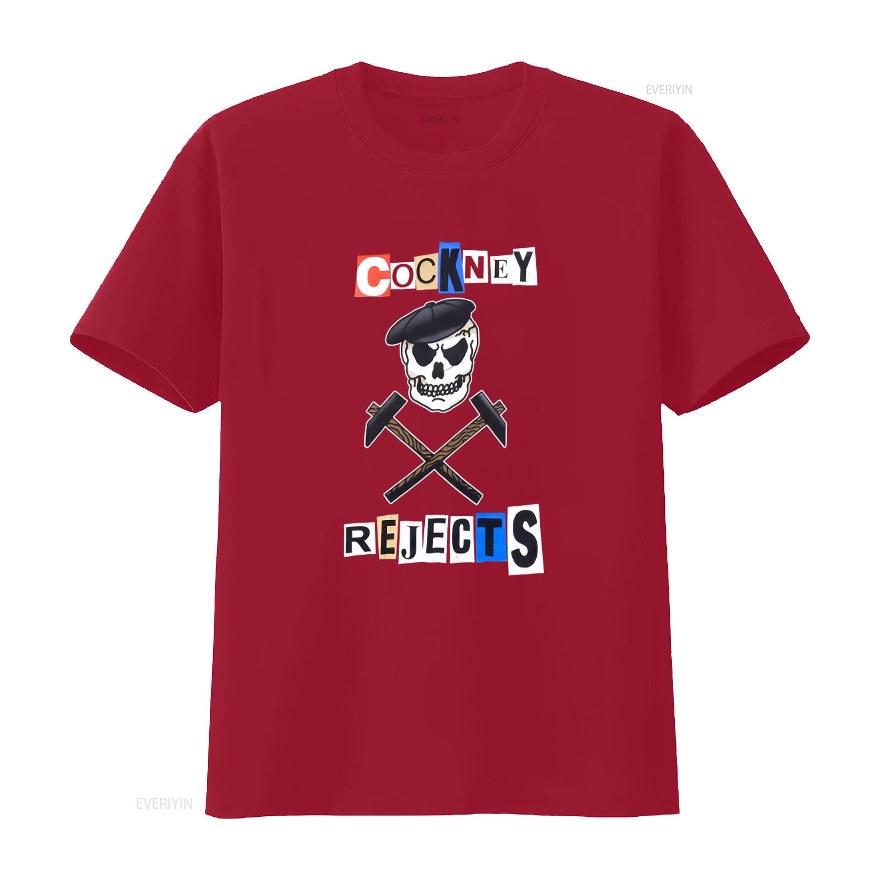 

Vintage Cockney Rejects Punk Rock Oi Band T Shirt Skull Beret Crossed Hammers Design vintage Washed Unisex Breathable Slightly S