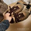 autumn and winter new leather thick velvet warm old dirty little white shoes women's flat-bottomed versatile board shoes cotton shoes tide