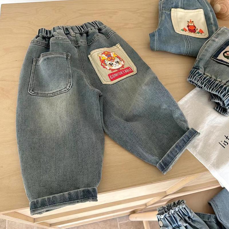 Baby Girls Boys Jeans Casual Comfortable Pants for Little Kids with Stylish Side Pockets Spring Autumn 0-6years