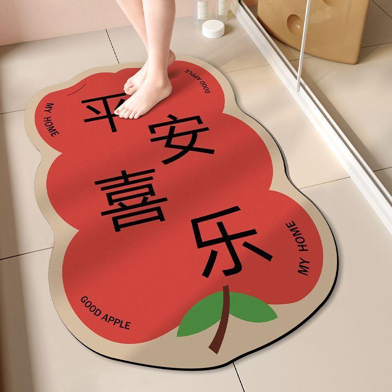 

Протиковзкий килимок з діатомової грязі Mengqu для ванної кімнати Побутовий водопоглинальний килимок для ніг, що швидко висихає, двері ванної кімнати для туалету Зносостійкий килимок для підлоги 60 * 90cm