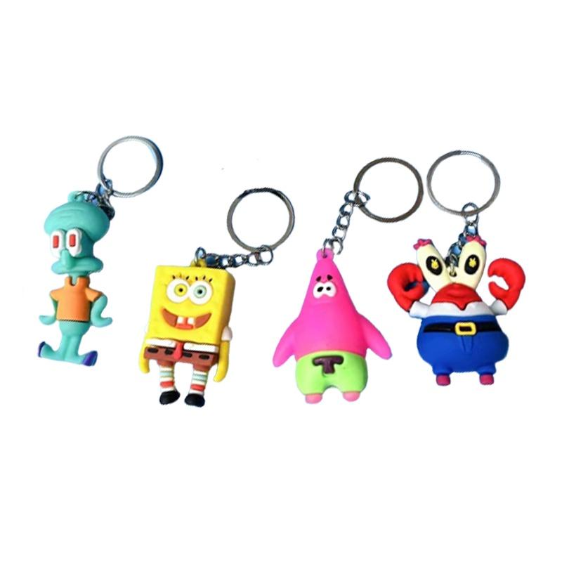 Spongebob Octopus Keychain Soft Rubber Cute Couple Bag Pendant Charm Creative