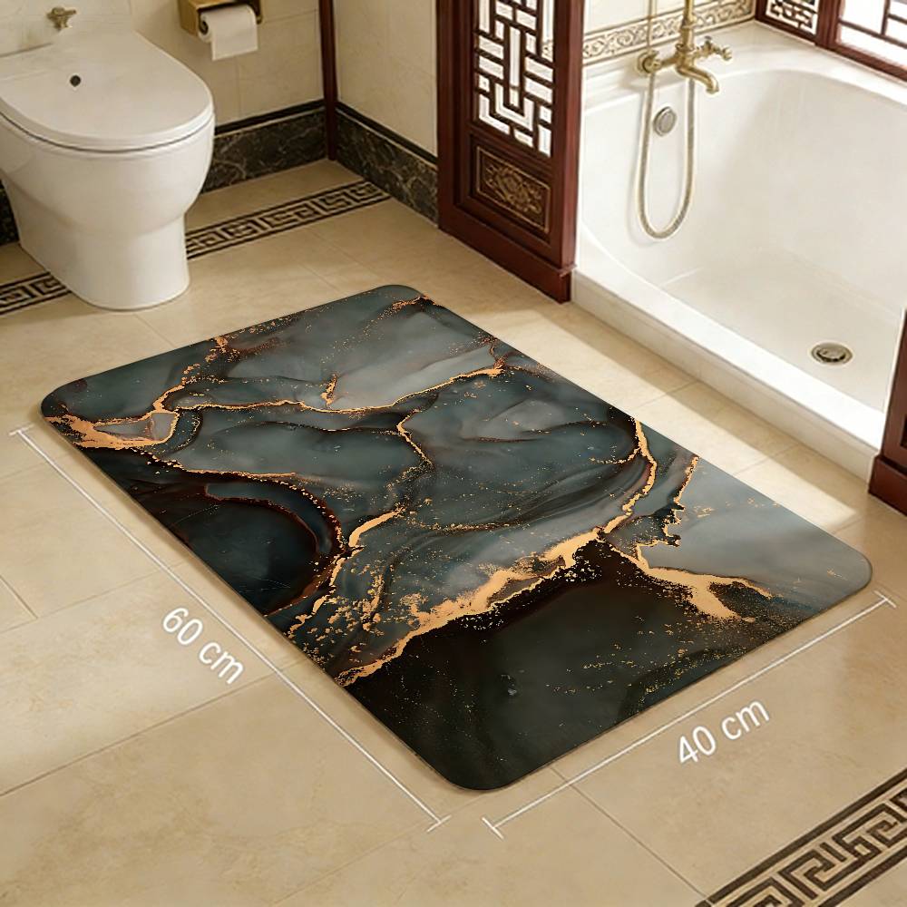 Fashion Marble Bathroom Mat Retro Multiple Choice Living Room Kitchen Rug Non-Slip Bedside Mats
