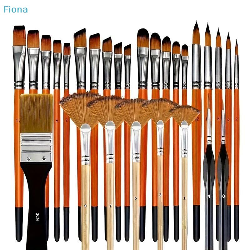 32-teiliges Malpinsel-Set, Professionelle Nylon-Kunstpinsel für Acryl, Aquarell, Öl, Gouache, mit Fächer-, Flach-, Rund-, Filbert-, Detailmalpinseln