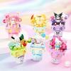 Keeppley Sanrio Building Blocks Ice Cream Cone Hello Kitty Kuromi Pochacco Cinnamoroll Bricks Model Mini Brick Figure Kid Toys