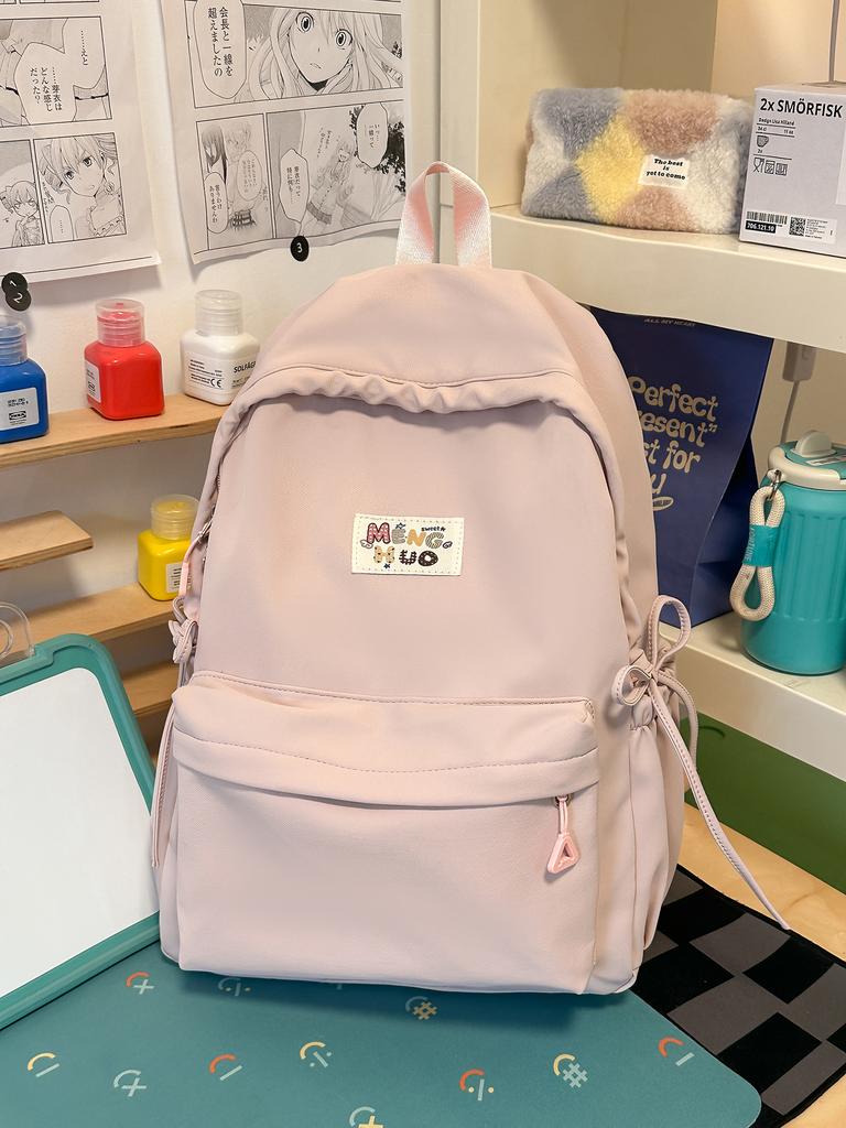 Schoolbag soft solid color soft waxy student small schoolbag girl daily class weekend girlfriend travel backpack