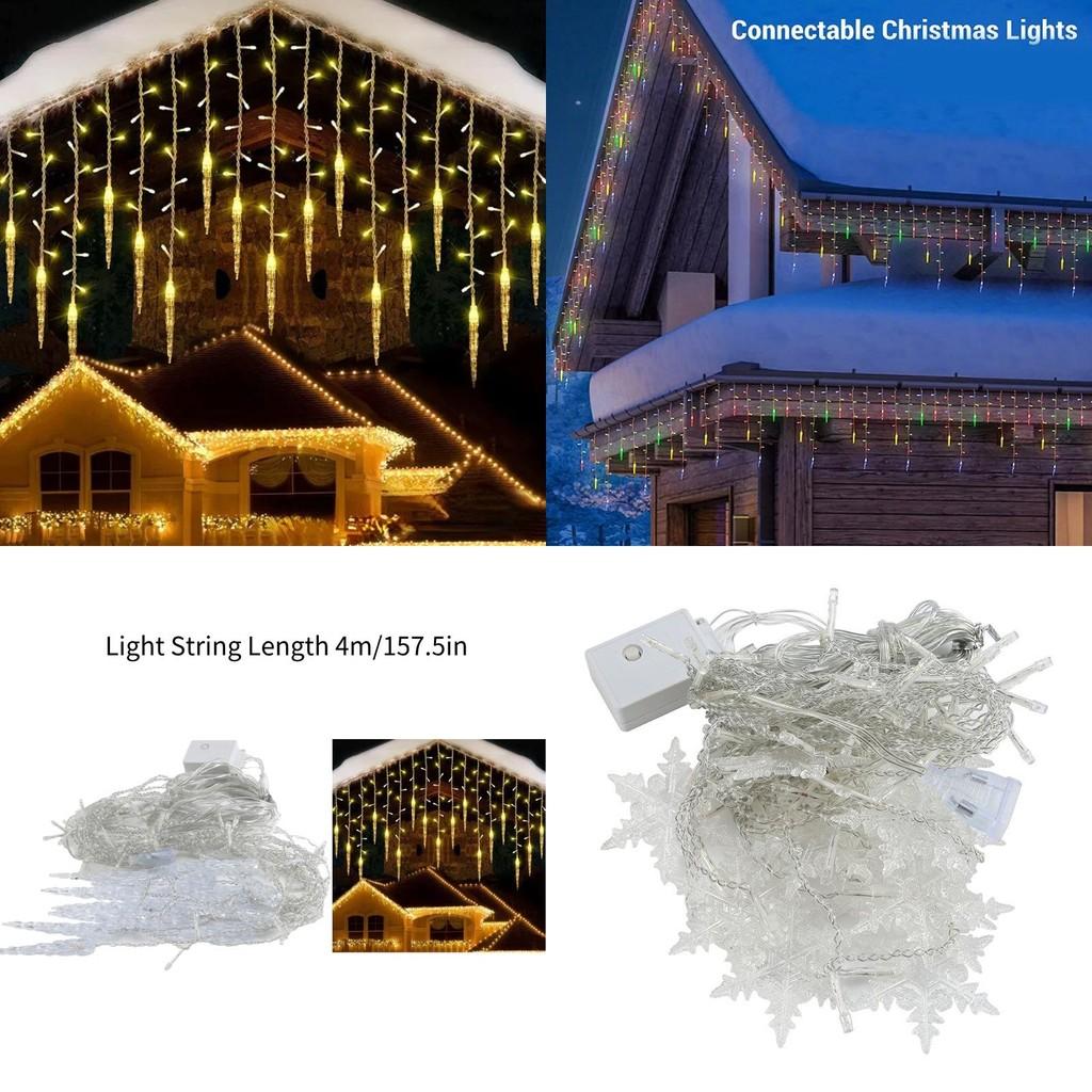 Beautiful Led Icicle String Lights For Holiday Decor Featuring Multiple Color Variations And 96 Led Bulbs