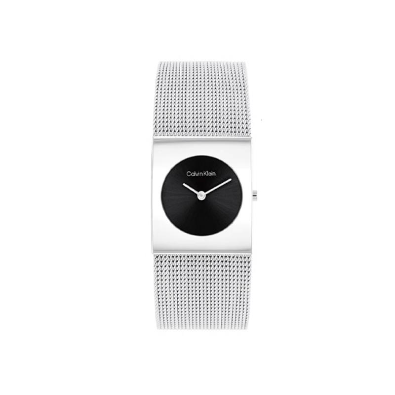 Calvin Klein Quartz Watch Steel Band 26.44mm Black Dial 30m Water Resistant Women watches 25100061 Black Dial