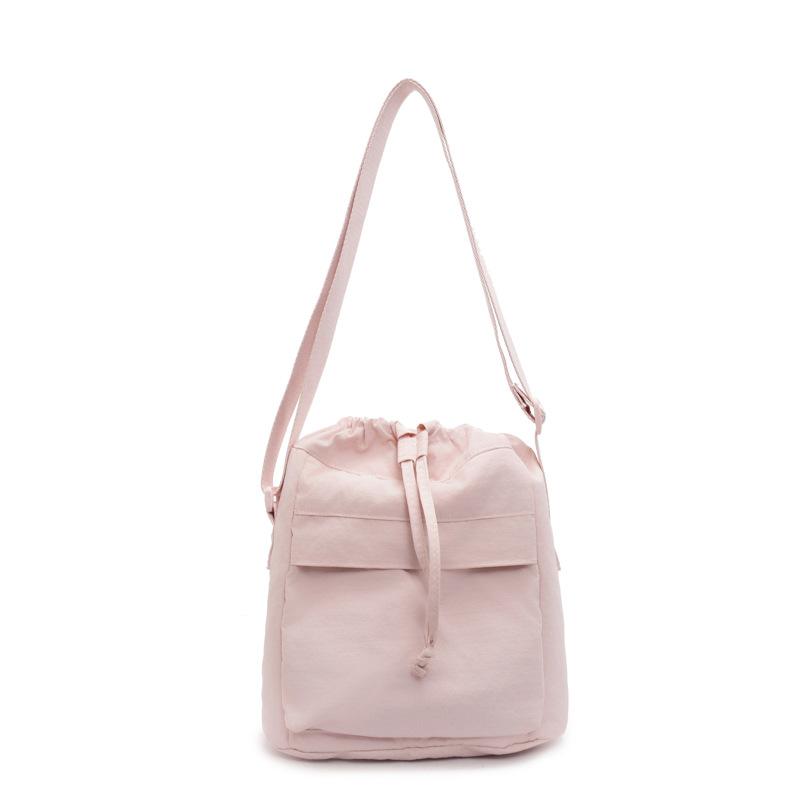 New Nylon Satchel Solid Color Simple Shoulder Bag Lightweight Small Cloth Bag Fashionable Versatile Messenger Bag Retro Women's Bag