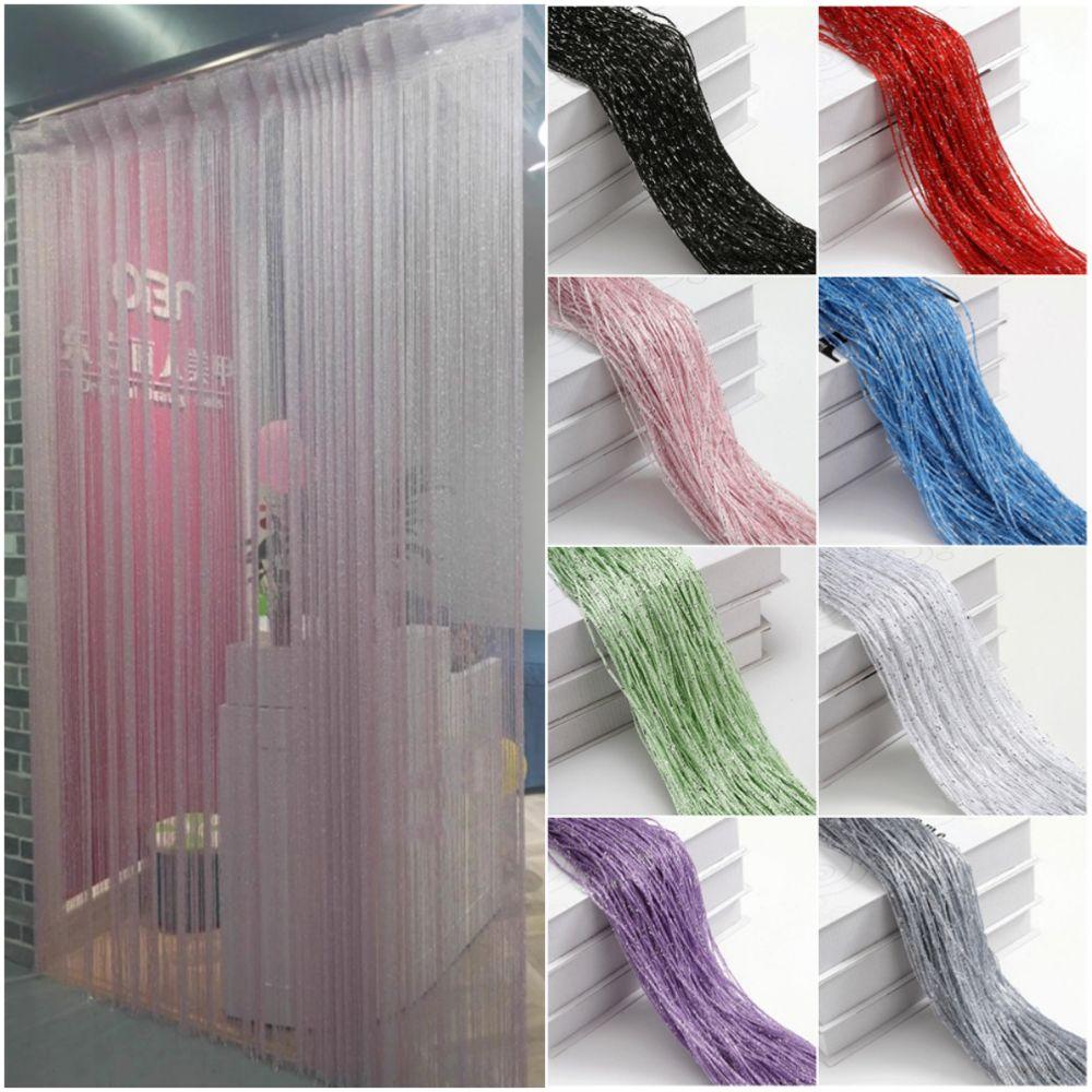 100cm*200cm Straight Line Curtains Multicolor Straight Line Silk Thread Curtains Tassel Silver Wire Tassel Curtains