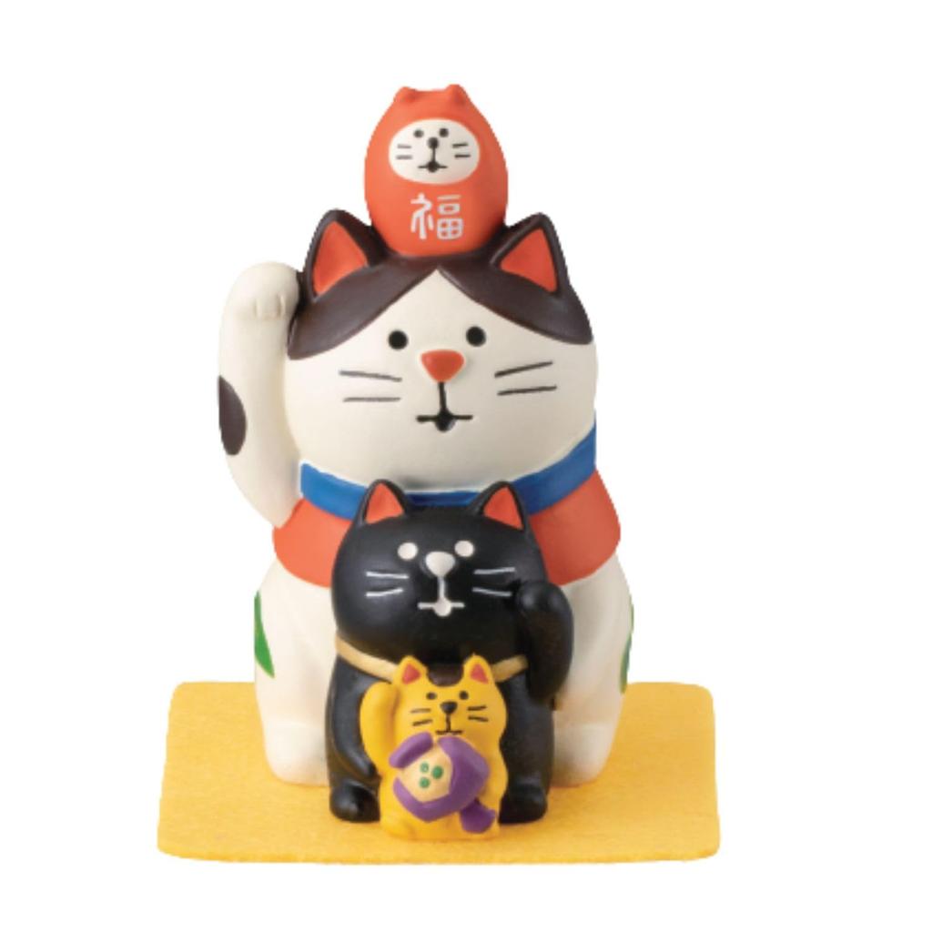 Decor Corporation Concombre Lucky Stacked Mat W4 D5 Maneki-neko (feel Included) Size Approx. H6.8 ZCB-61264