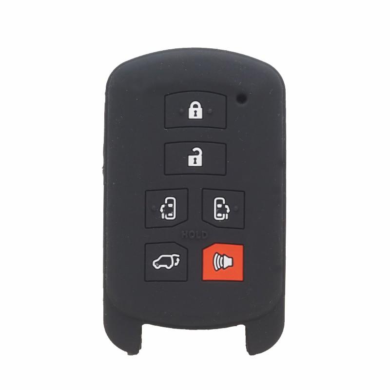 Cocolockey Silicone Car Key Cover Case Holder For Toyota Sienna 6Buttons Remote Key Fit For Sienna 2012- Car Accessories
