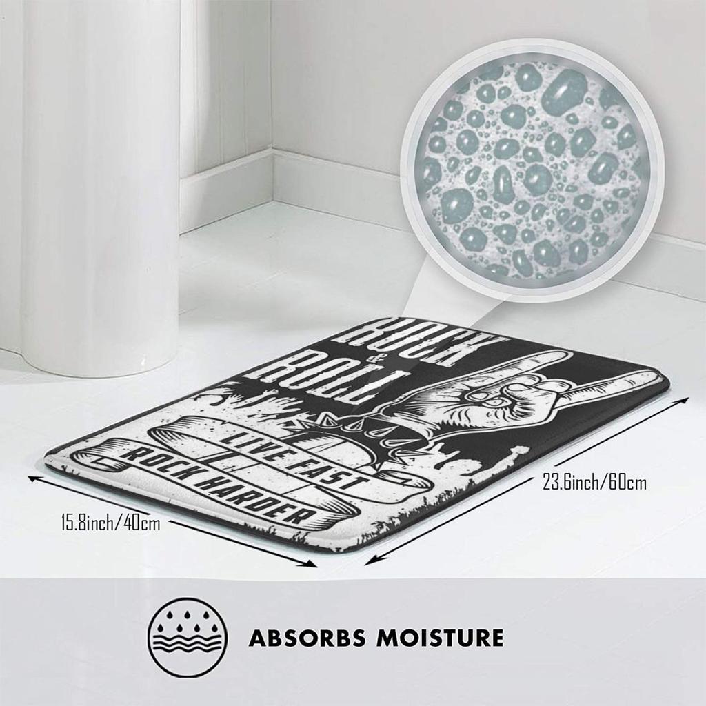 Rock Star Skull Rock N Roll Non-slip Doormat Floor Mat Dust-proo Carpet Rug for Kitchen Entrance Home Living room Footpad Mats