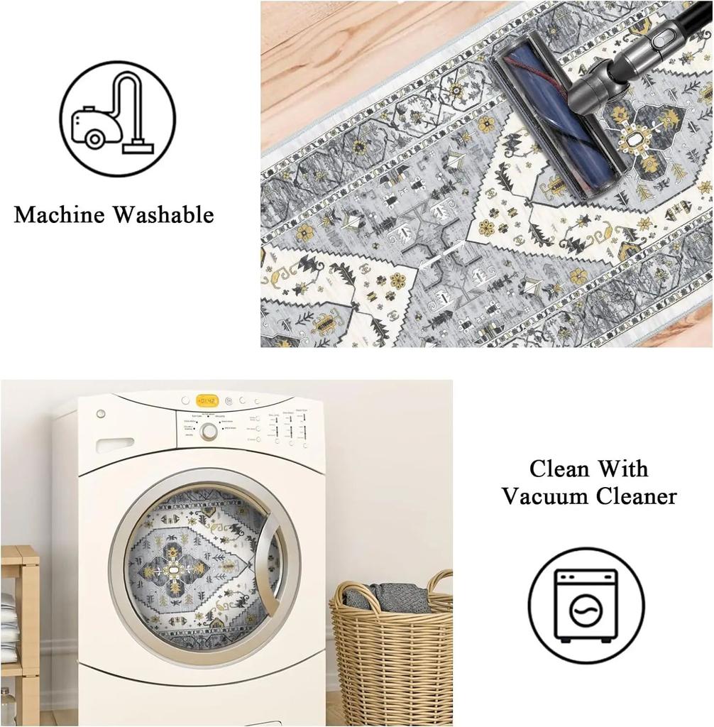 2 Stück Kaschmir Waschbarer Rücken Küchenbodenmatte Für Haushalt Eingangstür Eingang Langer Streifen Teppich Rutschfest Saugfähig Fußmatte