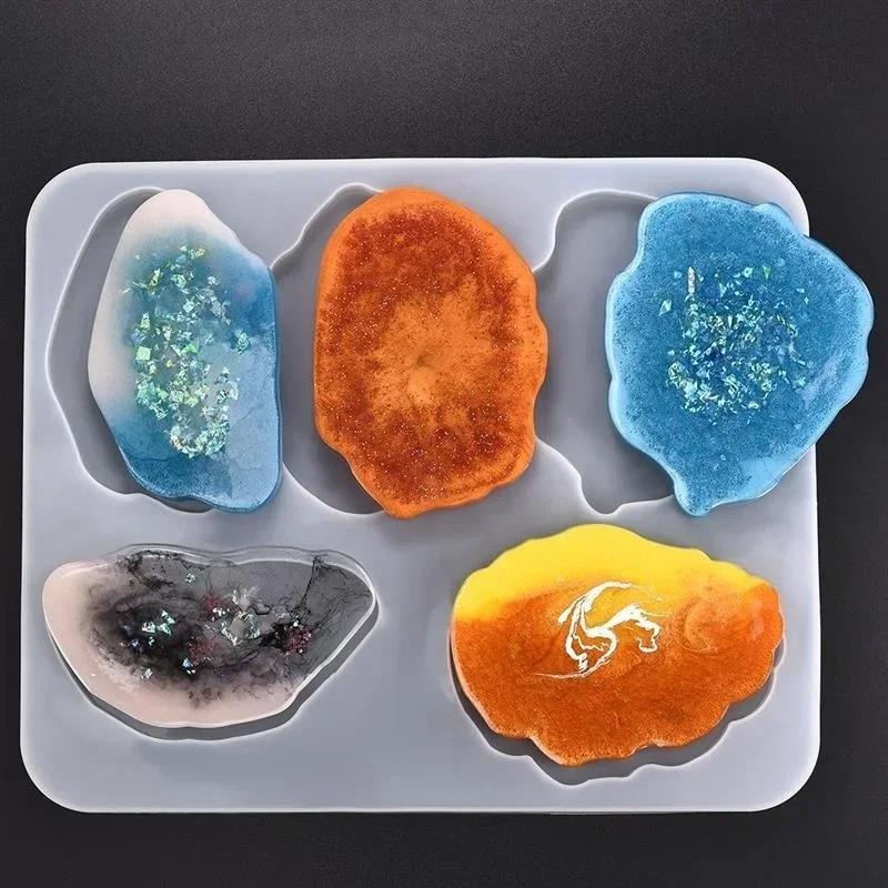 Creative Handmade DIY Crystal Drip Mold Cloud Coaster Mirror Irregular Silicone Mold Resin Jewelry Jewelry Tools Accessories