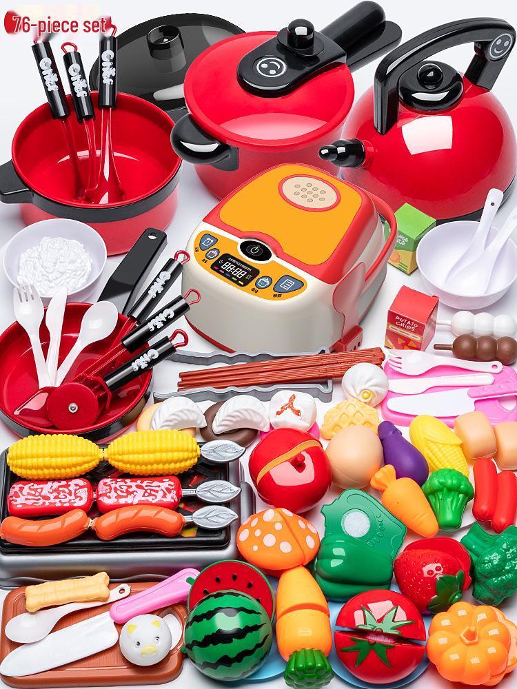 Kids' Pretend Play Kitchen Set: Cooking Toys with Cutting Fruit