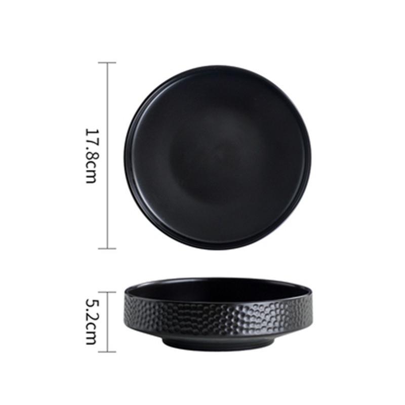 Gold-plated Ceramic Bowl Household Soup Bowl Salad Bowl Dessert Bowls Snack Bowls Restaurant Circular Solid Color Tableware