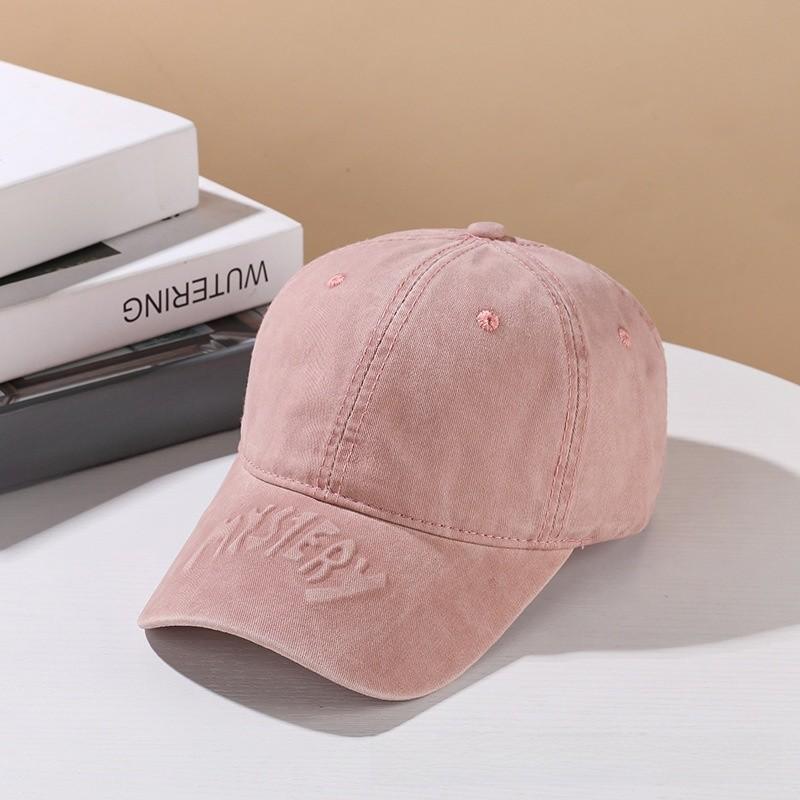 Style Letter Embroidered Cotton Baseball Cap With Sun Protection For Casual Wear