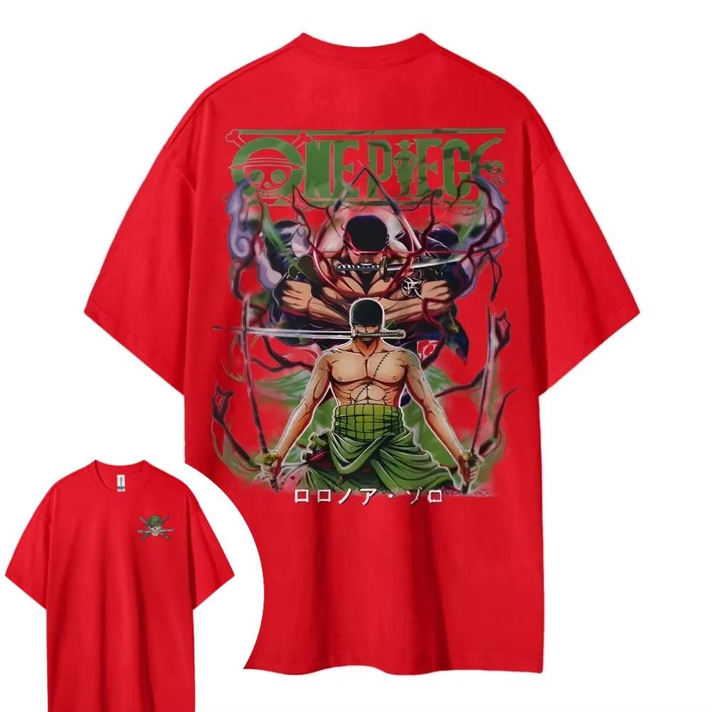 2026 Summer Hot Sale ONE PIECE Zoro Short-sleeved Men's Women's Same Style Comfortable Short-sleeved Harajuku Hip Hop Punk T-shirt