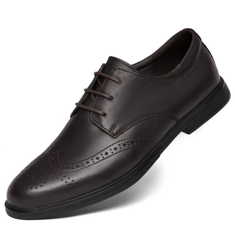 Men s British Black Low-Top Formal Brogue Leather Shoes Size 38