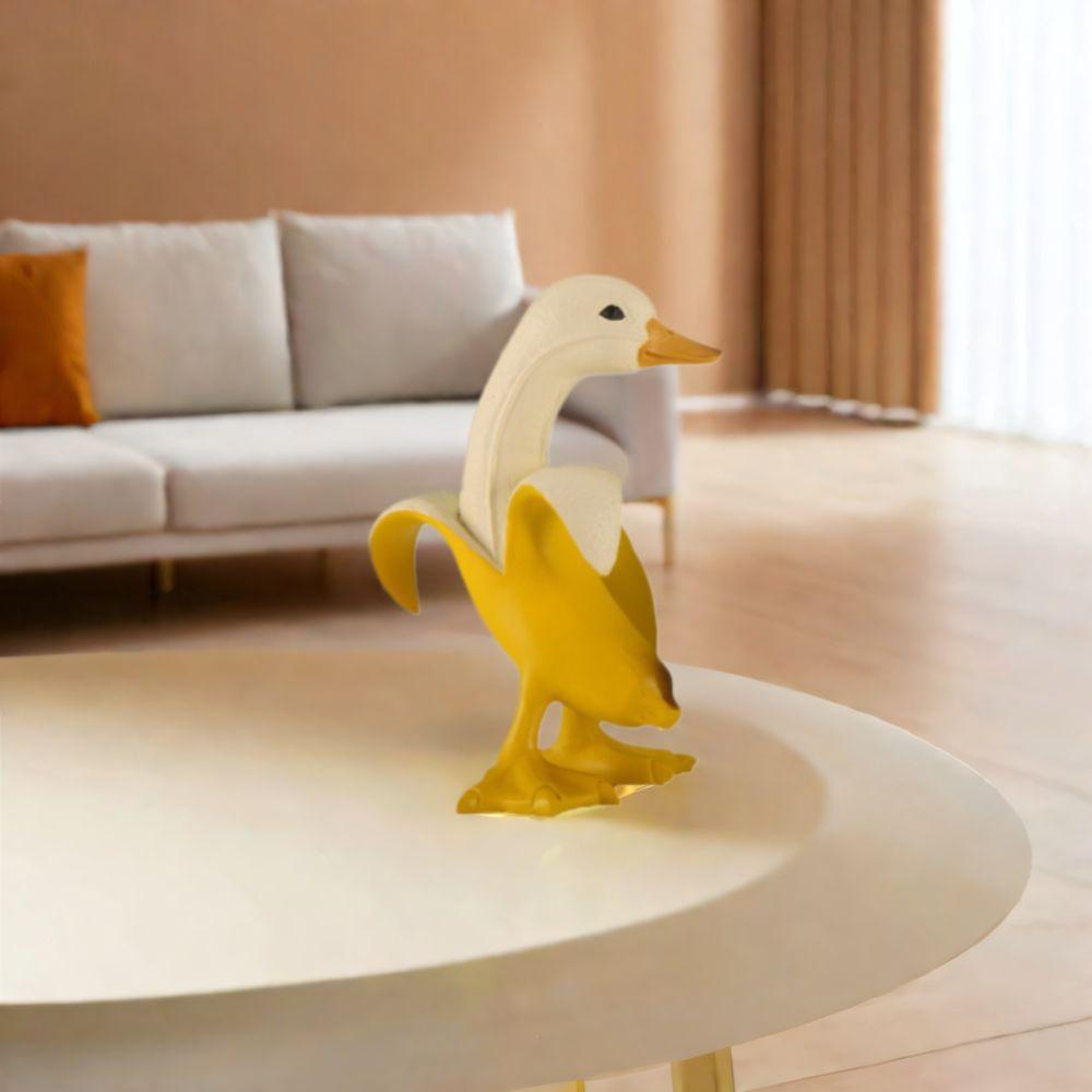 Cute Banana Duck Figurines Resin Animal Ornaments Fashion Cartoon Banana Duck  Birthday Gift