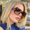Occhiali da sole quadrati oversize classici da donna, nuovi occhiali da sole alla moda leopardati neri, occhiali da sole femminili sfumati vintage grandi tonalità UV400