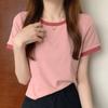 GMXIA Colorful O-neck Short Sleeve T-shirt Women's Summer Bottoming Shirt Slim Short Tops