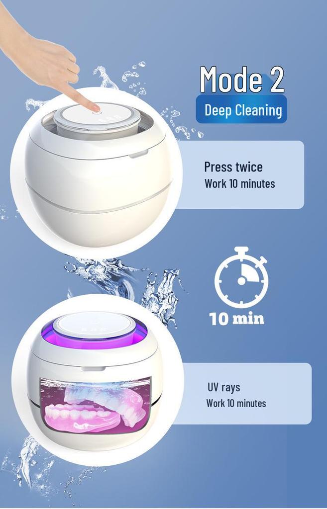 Denture & Jewelry Ultrasonic Cleaner with UV Function