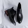 Chelsea boots high-top leather shoes pointed British heightening Martin boots winter velvet cotton shoes short boots