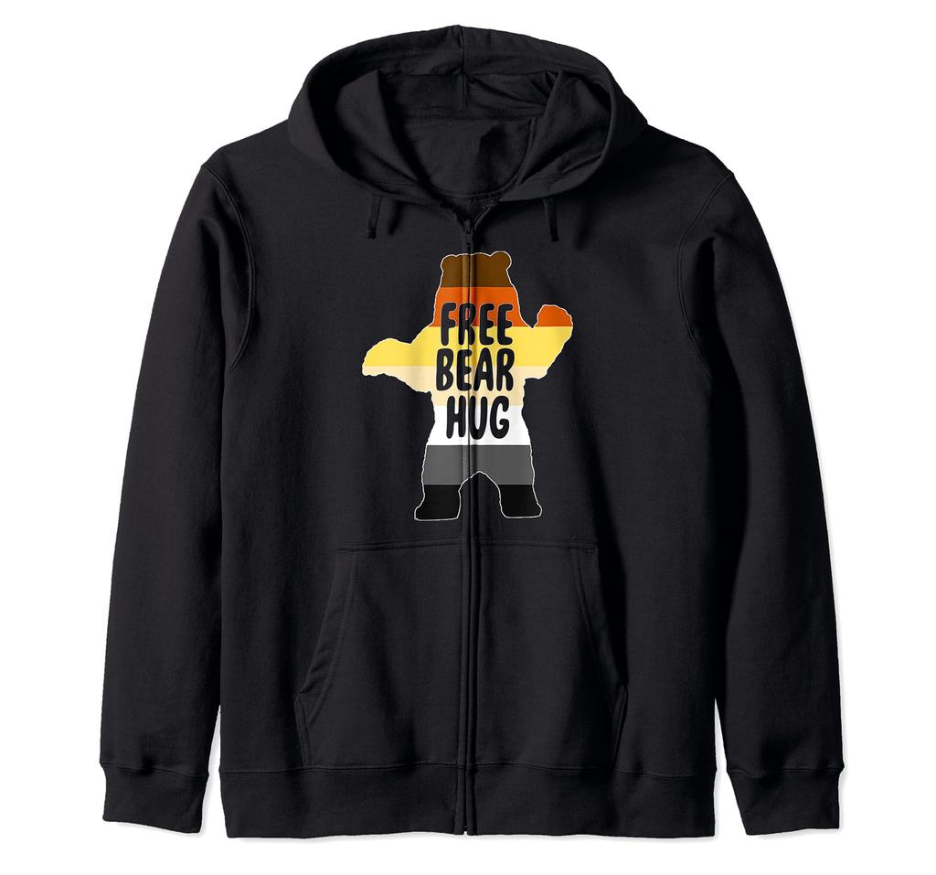 Bear Hug Gay Pride Shirt Zip Hoodie for Men LGBT