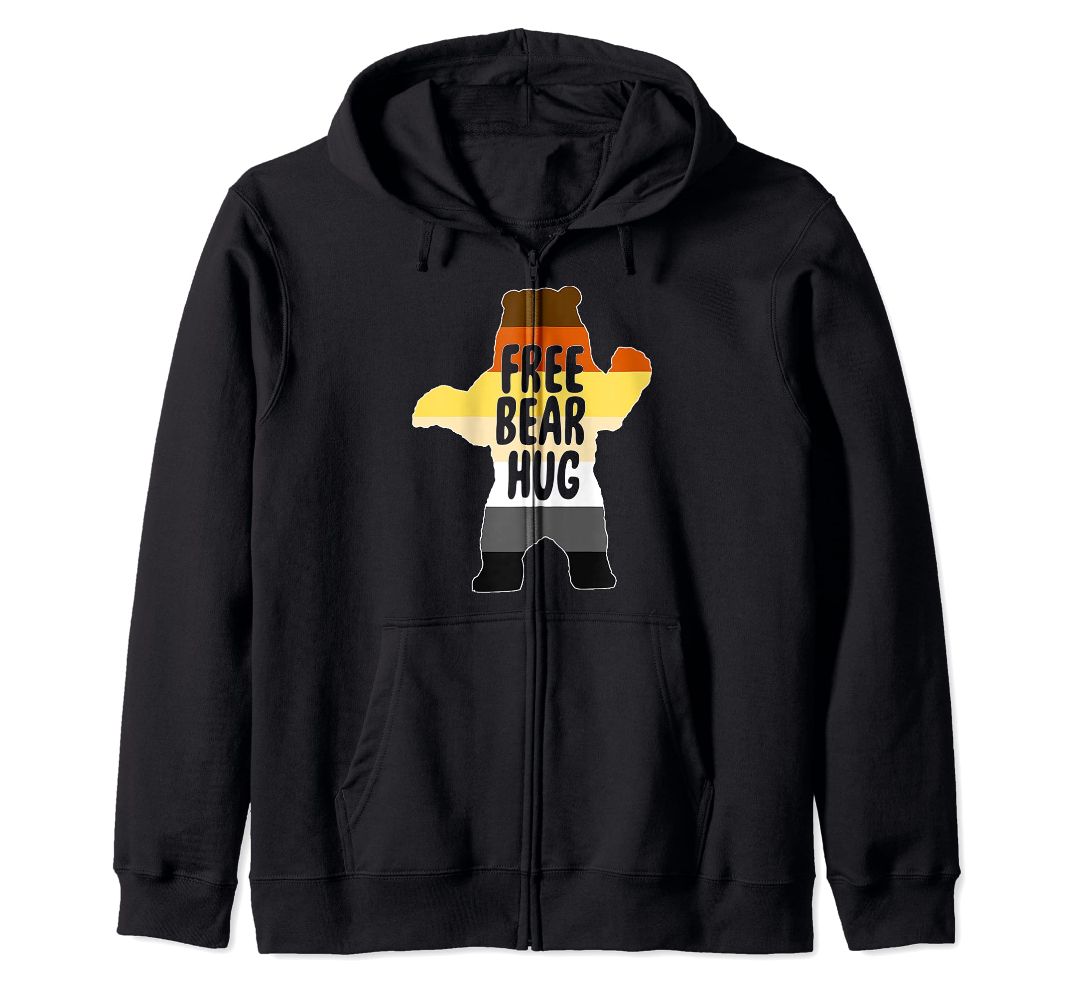 

Bear Hug Gay Pride Shirt Zip Hoodie for Men LGBT чорний