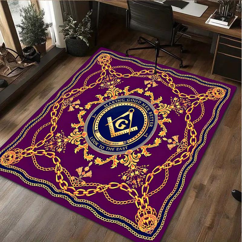 

1Pc Freemason Rug - Home carpet Office Decorative Carpet For Living Room Bedroom Door Mat Floor Rug Computer Chair Area Rug 40x60cm( 15x23in )