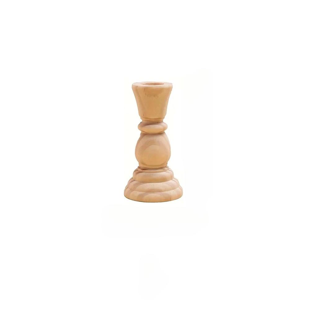 

Wooden Candlesticks Unfinished Wood Candle Holder Pillar Taper Candle Stands for Wedding Party Birthday Home Table Decoration