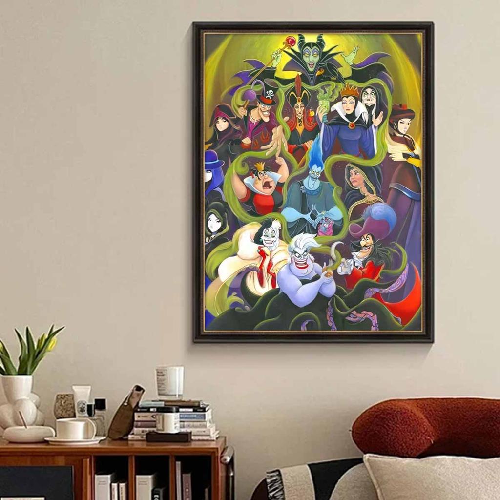 DIY Diamond Painting A Grand Collection of Villains Cross Stitch Kit Mosaic Art Diamond Painting Full Circle Diamond Home Decoration