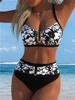 1011 split swimsuit women's suit printed bikini European and American Xiyin temu