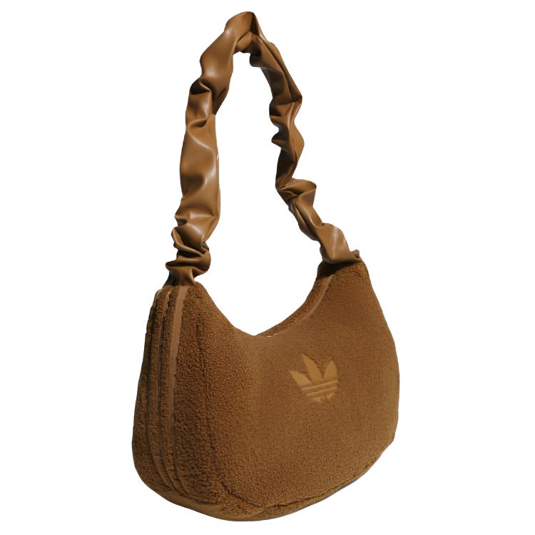 Adidas Originals Trefoil Logo Classic Polyester Shoulder Bag Women Shoulder Bag Brown KT0858